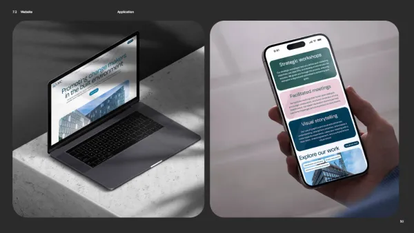 A laptop and smartphone displaying the redesigned Liz Male Consulting website with updated branding, featuring teal and pink colored content sections on a light background.